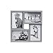 Malden International Designs Puzzle Wall Collages Berkshire Graywash Dimensional Wall Collage Picture Frame, 4 Option, 4-4x6, Gray