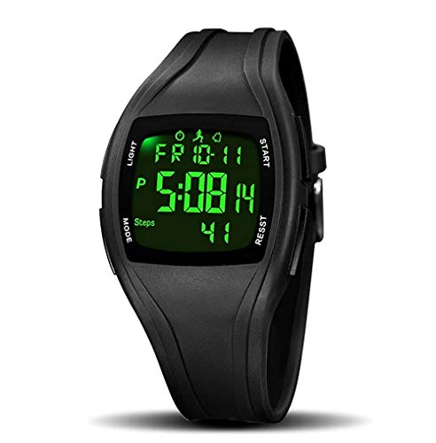 Men's Digital Watches Men's Wristwatches Sports Watch Band Fashion Waterproof Sports Outdoor Digital Watch Metal Case LCD Display with Alarm Clock, Stopwatch, Calendar, Countdown Function (black)