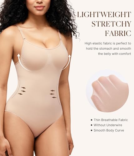 BRABIC Bodysuits for Women Tummy Control Shapewear Seamless Round Neck Butt Lifter Body Shaper Tank Top2