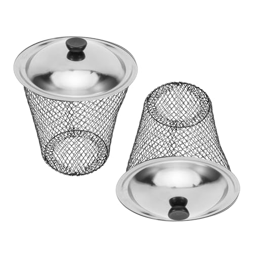 DECOMELODY Lot de 2 Bacs à Compost Extérieur en Métal avec Couvercle, Perforations Ventilées, Compact et Enterré, Poubelle à Compost pour Jardin, Lombricomposteur pour Déchets Cuisine
