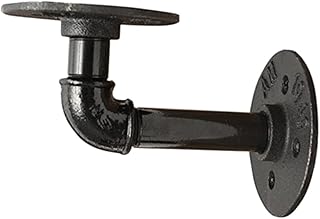 OSALADI Support Stand 2pcs Shelf Support Pipe Shelf Support Bracket Pipe Shelf Bracket Support Frame Black Bracket Water Pipe Iron Pipe Bracket Wall Mounted Pipe Bracket Vintage