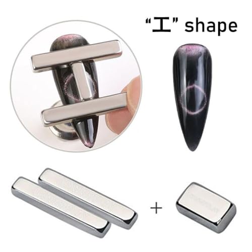 Image of THR3E STROKES 5 Pieces Cat Eye Nail Magnet for Magnetic Gel Polish - Wood Stick Design Tool for DIY Home, Salon, Studio (5PCS MINI SET)