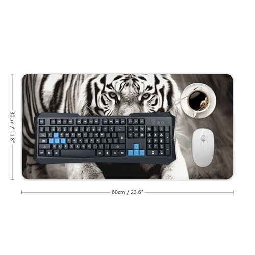 Mouse Pad Protector Blanco y Negro Tigre Grande Impermeable miniatura 2