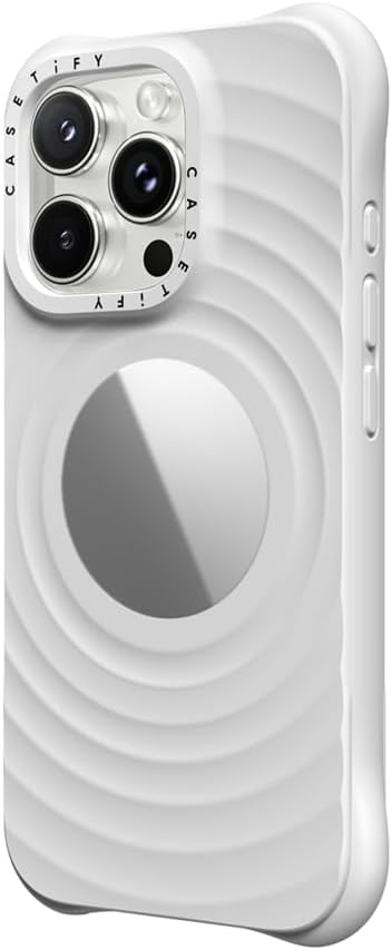 CASETiFY Ripple Mirror Case for iPhone 16 Pro [Silicone/Reflective/2X Military Grade Drop Tested/Compatible with Magsafe] - White - Image 2