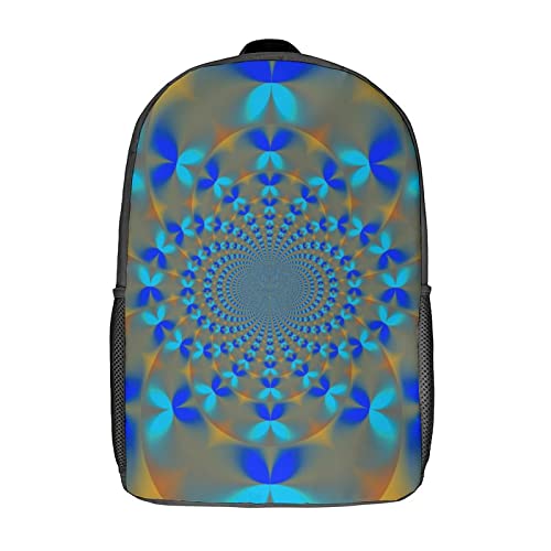 Sac à dos imprimé en 3D bleu 17 pouces grand sac décontracté unisexe toutes générations
