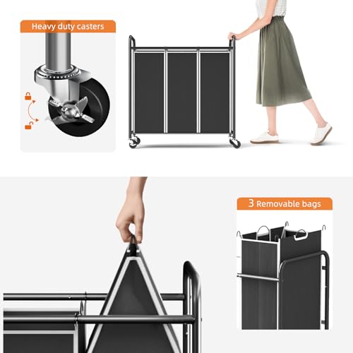 Romoon Laundry Sorter Black thumbnail 5