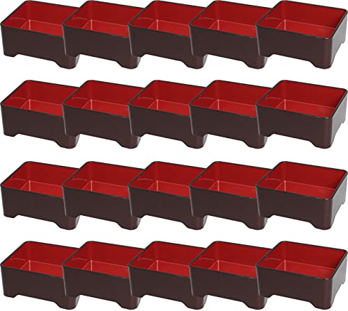 【Amazon.co.jp限定】【業務用 セット】福井クラフト うな重箱 耐熱 日本製 食洗機対応 天竜丼重 パール笹 内朱塗 (親) (20個)