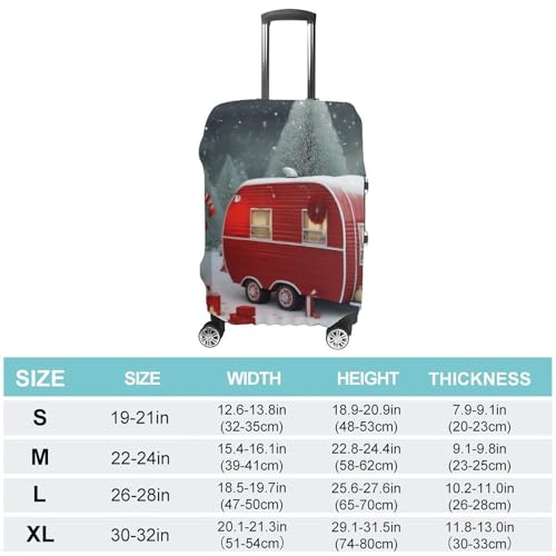 Luggage Cover Dustproof Anti-scratch Suitcase Cover Elastic Travel Suitcase Protector Christmas Red Camper Washable Baggage Case Luggage Sleeves Fits 18-32 Inch Luggage2