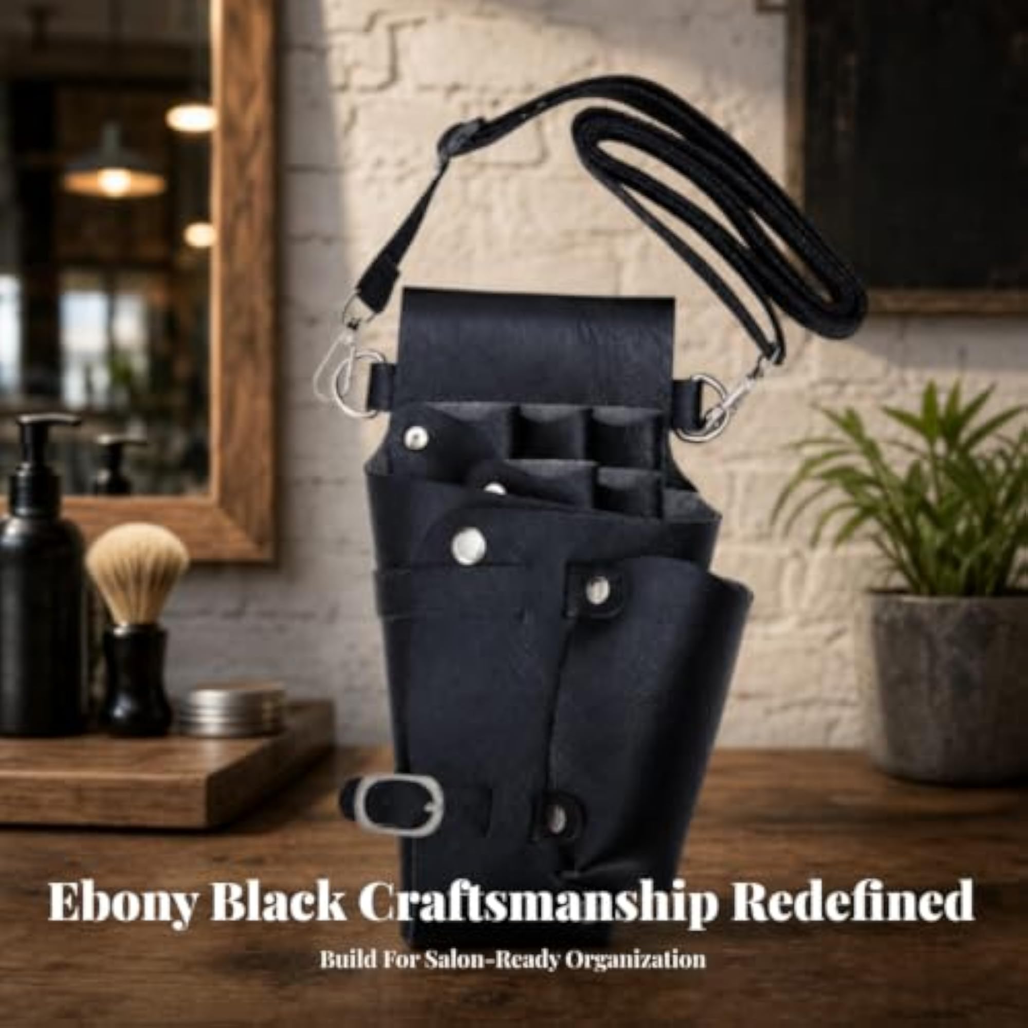 Leather Hairstyling Tool Waist Pouch with Waist Belt