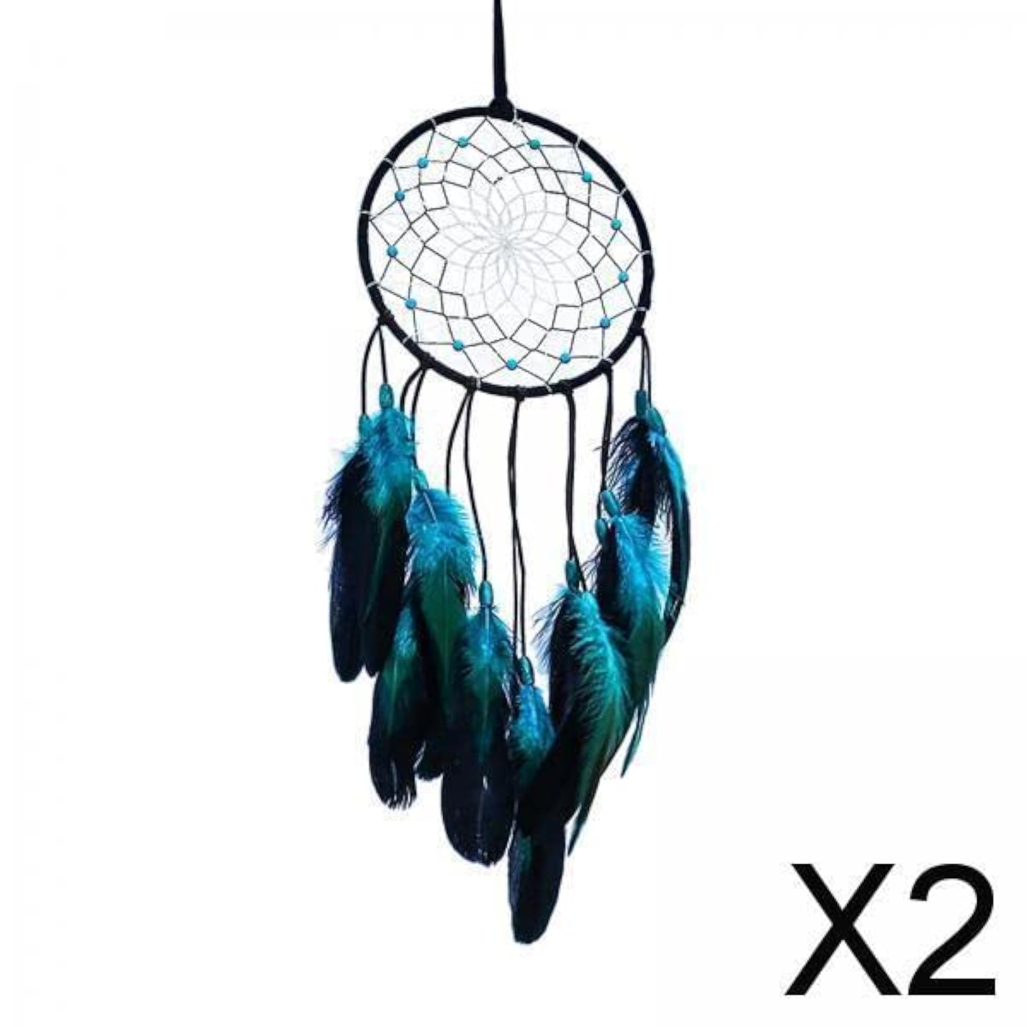 2x Bohemian Dream Catcher Feather Wall Hanging Decor