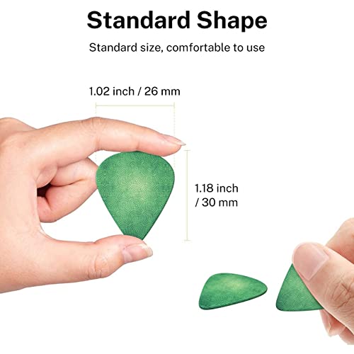 Green Curve Texture Lot de 6 médiators pour guitare acoustique, guitare électrique, basse, ukulélé – fin, moyen et épais - Les Beatles, Paul McCartney, John Lennon, RIngo Starr, George Harrison Green Curve Texture Lot de 6 médiators pour guitare acoustique, guitare électrique, basse, ukulélé – fin, moyen et épais – Image 7