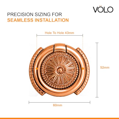 Image of VOLO 2 Pieces Cabinet Knob /Kadi | Pull Knobs for Drawers, Wardrobes & Cupboards | Ideal for Kitchen & Home | (Kadi-19) | (Rose Gold, 2 Pieces)