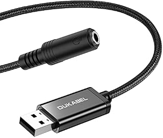 DuKabel Zewnętrzna karta dźwiękowa USB na gniazdo jack 3,5 mm (4-biegunowe CTIA) Stereo Audio Adapter Kabel Zewnętrzna karta dźwiękowa do zestawu słuchawkowego, głośników lub mikrofonu 4-biegunowego TRRS