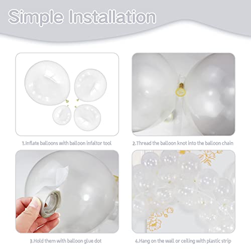 Clear Balloons Garland Kit, 133Pcs Latex Balloons Arch Different Sizes Party Balloon For Birthday Party Graduation Baby Shower Wedding Holiday Balloon Decoration #TOP3