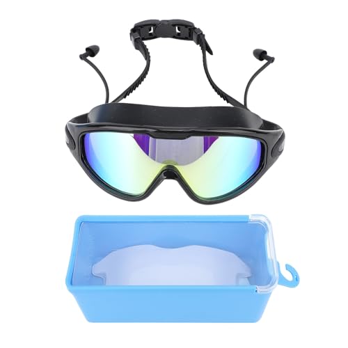 HERCHR Swim Goggles, Professional Wide View Swimming Goggles No Leaking Anti Fog Diving Glasses with Earplugs Bag for Adult Women Men