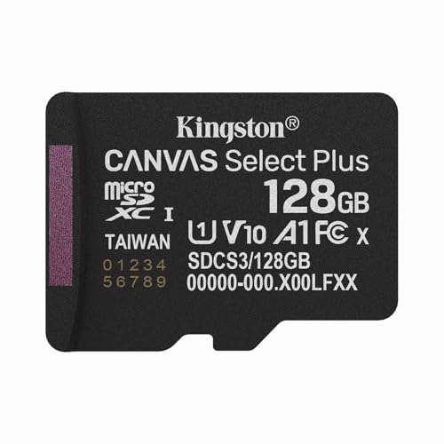 Kingston Canvas Select Plus microSD[J[h 128GB microSDXC Gen3 150MB/s A1J[h + A_v^[ - SDCS3/128GB