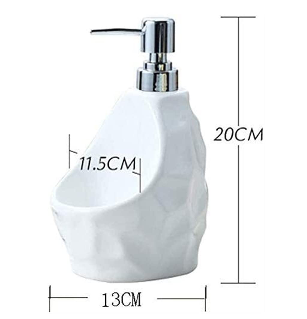 Dispensador de Ducha Dispensador De Jabón Dispensador con Soporte para Esponja, Dispensador De Jabón para Platos De Cerámica, Botella con Bomba Y Soporte para Esponja Dosificador de Jabón Dispensador