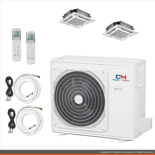Cooper & Hunter Mini Split Air Conditioner Heat Pump 2 Zone 18000 18000 BTU