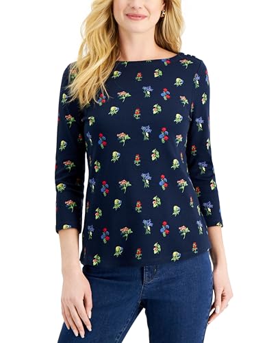 CHARTERCLUB トップス Charter Club Women's Linen Blend Boat-Neck 3/4-Sleeve Top, Macy's