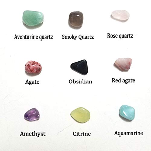 JM 1.1 lb Mixed Nature Stones & Crystal (3mm-12mm) Tumbled Chips Gemstone Crushed Pieces Irregular Shaped Jewelry Making Home Crafts Projects Flower Pot Fish Tank Decoration Gift