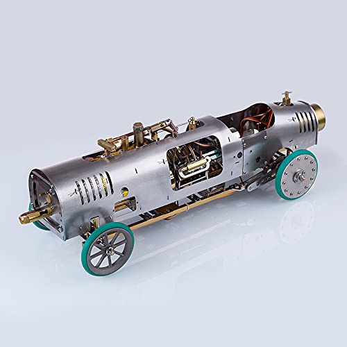 LAKA RC Dampffahrzeug Modell 1:10 Vollmetall Mini V4 Dampfmaschine Heckantrieb Müllfahrzeug mit Getriebe und Boiler für… – Bild 5