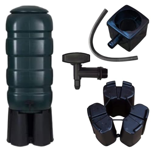 Accurate Higher Quality 100 Litre Garden Water Butt Set with stand, diverter, tap, t-piece and...