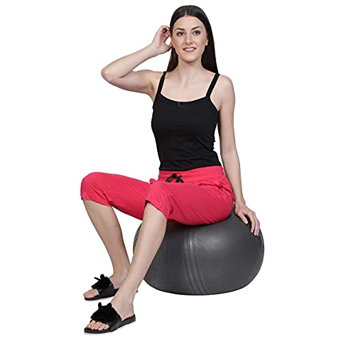 Image of Club A9 Womens Regular Fit Solid Cotton Capri Pants for Daily Casual Wear