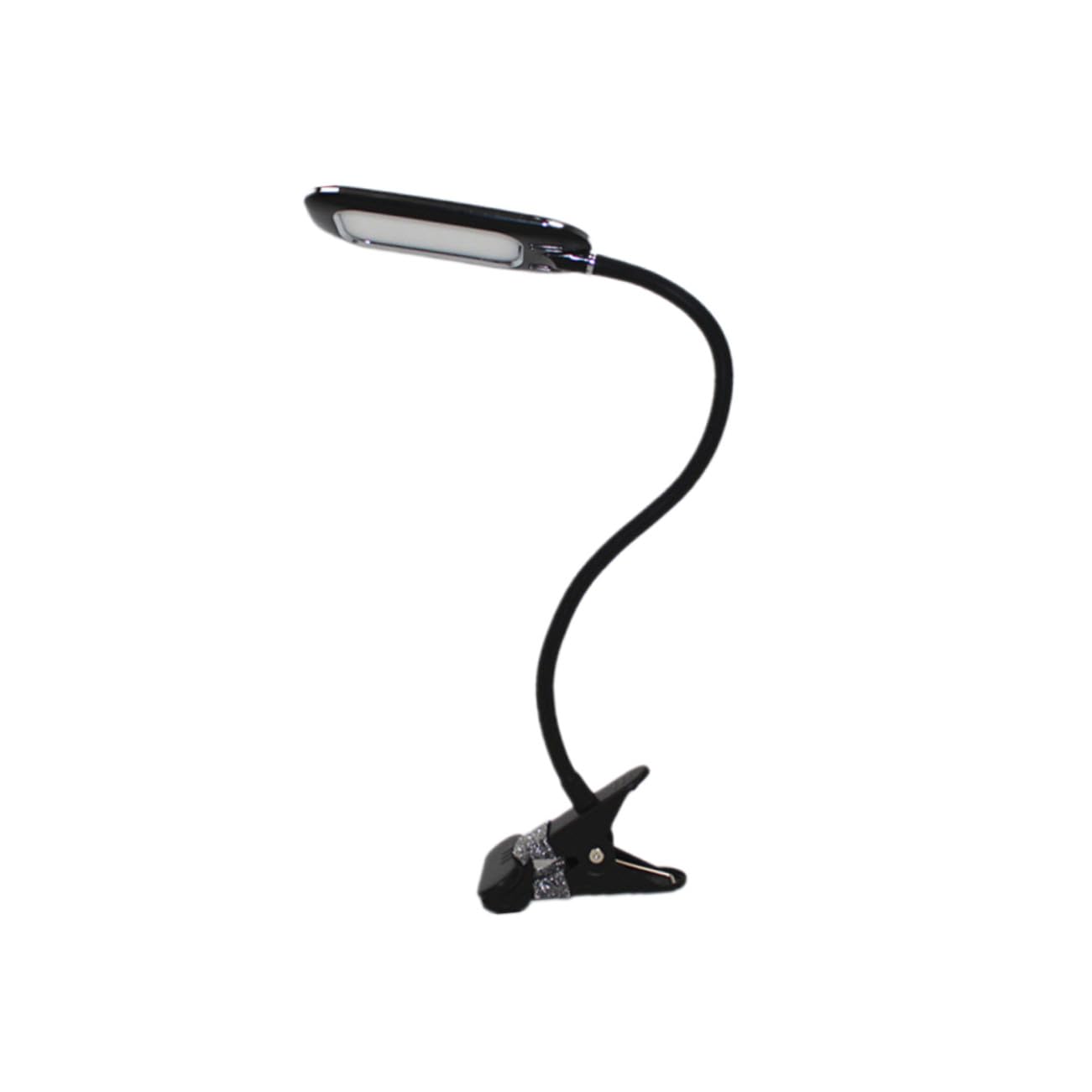 Hemobllo Luz Clip USB Lámpara de Lectura Lámpara de Clip Cuidado Ojos Portátil y Flexible Botón Pulsador para Cama Viajes Negra