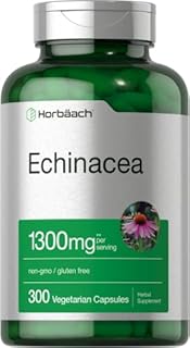 Echinacea Extract Capsules 1300mg | 300 Count | Vegan, Non-GMO, Gluten Free Supplement | by Horbaach