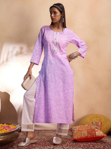 Image of INDO ERA Women Cotton Regular Only Kurta