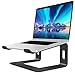 SOUNDANCE Aluminiowy stojak na laptopa na biurko kompatybilny z Mac MacBook Pro Air notebookiem Apple, przenośny uchwyt ergonomiczny podest metalowy do 10 do 15,6 cala komputera stacjonarnego, LS1 czarny