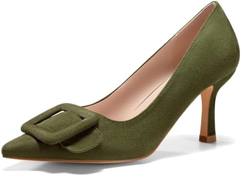 Coutgo Women's Closed Pointed Toe Pumps Stiletto High Heels Weddi...