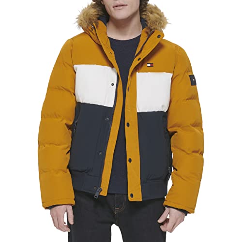 Image of Tommy Hilfiger Men's Arctic Cloth Quilted Snorkel Bomber Jacket (Standard and Big & Tall)
