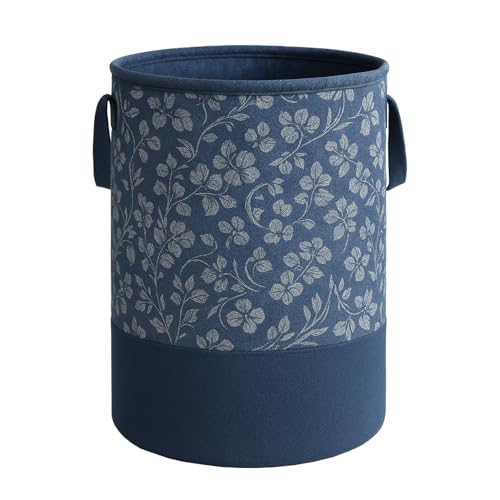 Laxis Laundry Basket, Freestanding Laundry Hamper, Collapsible Tall Clothes Hamper with Easy Carry Handles for Clothes, Laundry Basket for Decorative Nursery Blanket,Toys,Baby Room, | Blue Color |