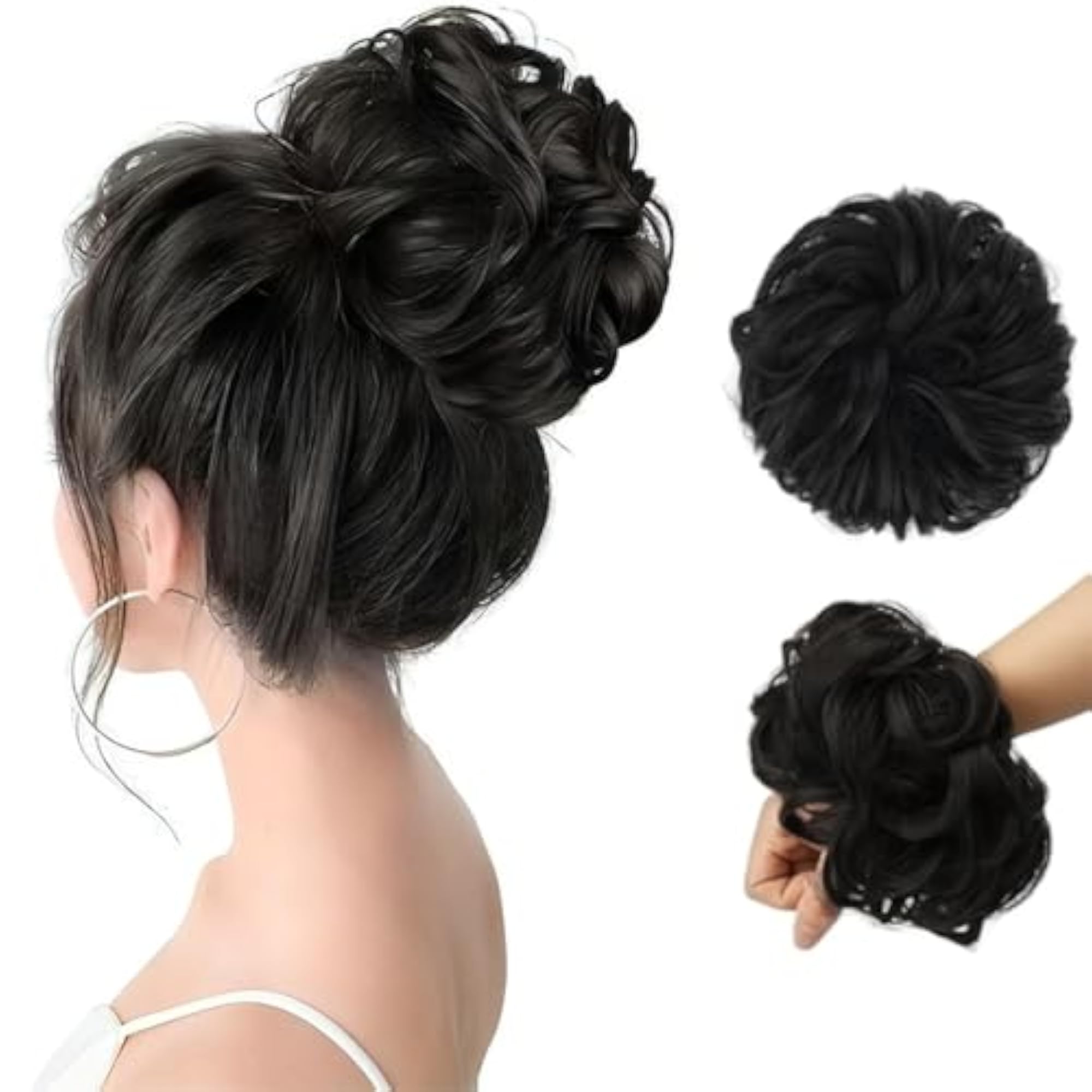 Rafall Juda Bun Hair Extension with Elastic Rubber Band for Women