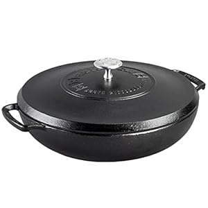 Lodge 4 Quart Cast Iron Blacklock Braiser with Lid, Triple Seasoned – 4 qt