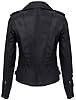 Ladies Retro Black 100% Nappa Leather Biker Jacket L #2