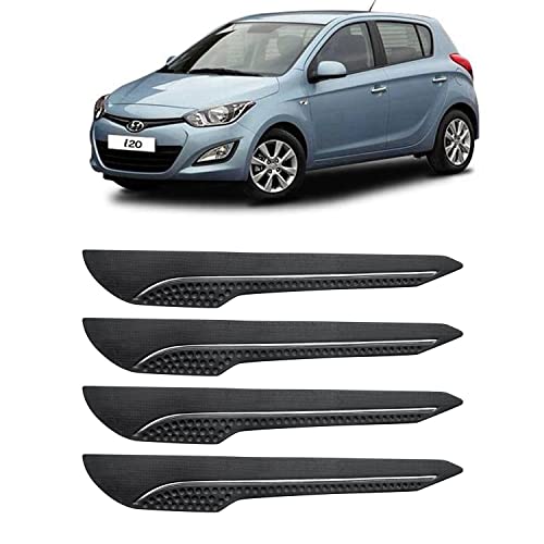 Image of AOSIS-Car Bumper Protector /Bumper Guard for Hyundai i20 with Single Chrome Stripe (4-Pcs)