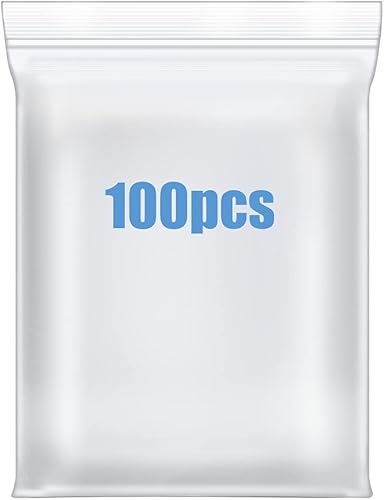 100 bolsas de plástico pequeñas de 2 x 3 pulgadas, gruesas de 4 mil, transparentes, resellables, con cierre de cremallera, bolsas de polietileno