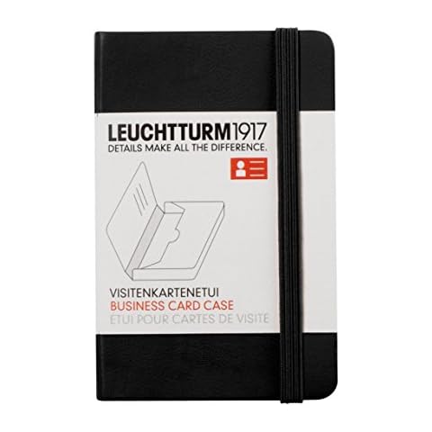 LEUCHTTURM1917 350140 Visitenkartenetui, 65 x 100 x 15 mm, Schwarz Cover