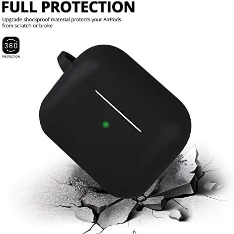 Case for Airpods Pro Case, BLUEWIND Air pod Pro Case for Air pods Charging Case, Cute Air Pods Silicone Protective Case Cover Compatible with Airpod 3 Accessories Keychain (Black)