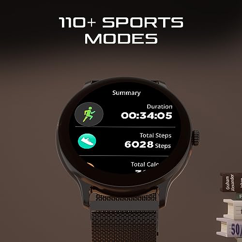 Image of Fire-Boltt Ace Luxury Phoenix AMOLED Stainless Steel Smart Watch 36.32mm (1.43 inch), 700 NITS Brightness, Stainless Steel Rotating Crown, Multipe Sports Modes & 360 Health (Black)