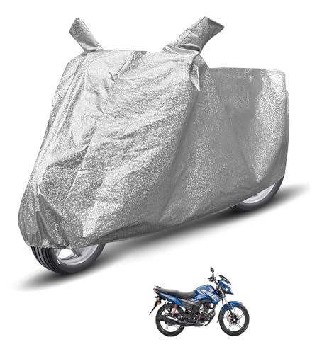 Image of Auto Hub Waterproof Bike Cover Compatible with CB Shine SP Dustproof, UV Protection Two Wheeler Bike CB Shine SP Cover - Metallic Silver