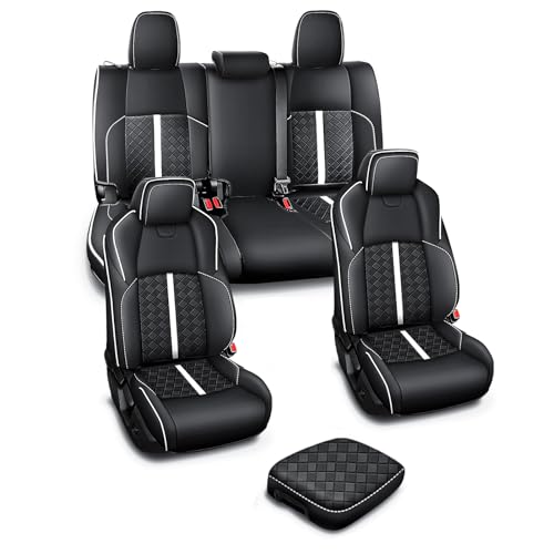 Image of Leather Seat Covers Custom Fit for Tacoma Gen 4th (2024-2026) Double Cab | Custom Fit for SR, SR5, TRD PreRunner, TRD Sport, TRD Off-Road, Limited, Trailhunter - Fully Covered - Fit Like a Glove