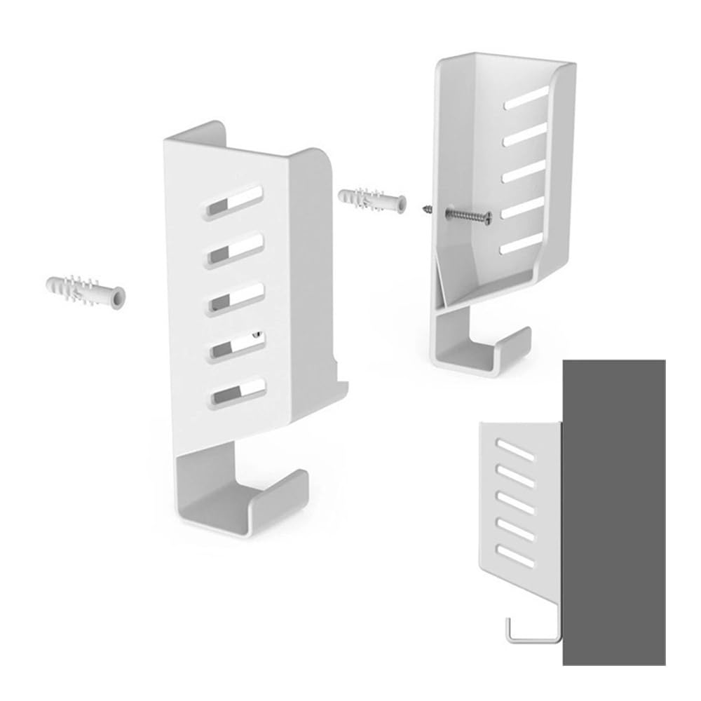 Support mural pour ordinateur portable blanc avec fixation adhésive et vis - 7