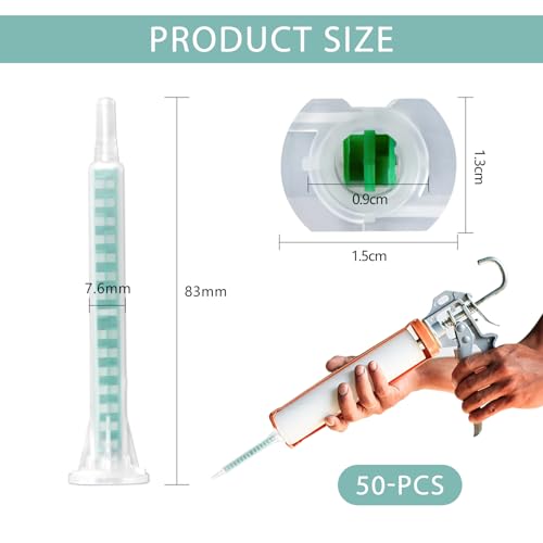 50 Stück Mischdüse 2k Kleber FMA06-16 Epoxid-Mischdüse Statikmischdüse Grün AB Klebstoff Mischrohr für AB-Klebestiftpistole, Applikator, Kunststoffharz, Mischspitze