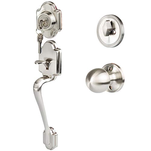Ilyapa Front Entry Door Exterior Handleset - Traditional, Satin Nickel ...