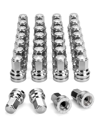 14x1.5 Ford OEM Lug Nut Mag Seat One-Piece Stock Design Wheel Lug Nut with Washer Fit 2017-2024 Ford F-250 F-350 Factory Wheel Trucks 32Pcs Chrome Centered Round HCPZ-1012-B HCPZ-1012-A Replacement