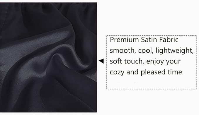 Mens Satin Boxers Shorts Silk Boxers Silk Sleep Lounge Pajamas Bottoms Shorts Satin Sleep Shorts Underwear (2 Pc/(Black+Blue), Medium)3