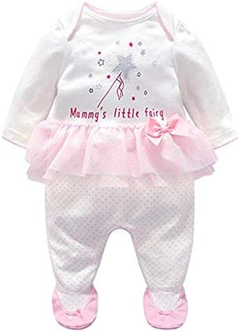 JiAmy Newborn Baby Girls Romper Cotton Footie Long Sleeve Sleepsuit Pajamas,Pink Rabbit 0-3 Months
